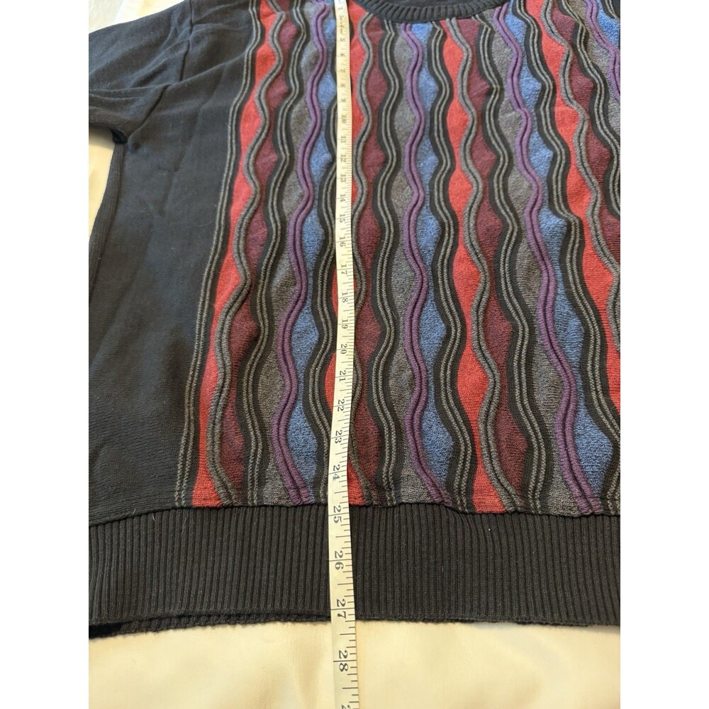 Vintage Coogi Style Sweater Mens XL Textured Knit Striped Canada Norm Thompson - Picture 7 of 10